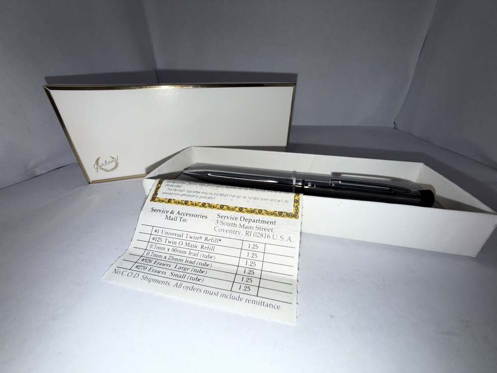 Vintage Garland Twin-O-Matic Chrome Pen with Box and Warranty